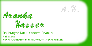 aranka wasser business card